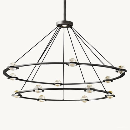 Eclatant Inset Crystal Two-Tier Round Chandelier 60"