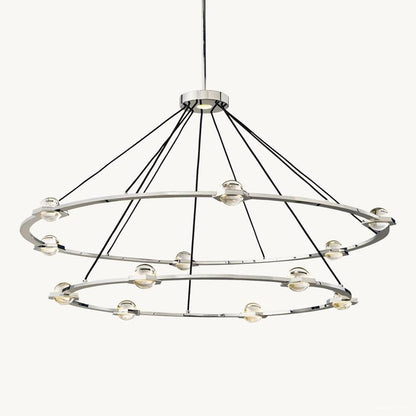 Eclatant Inset Crystal Two-Tier Round Chandelier 60"