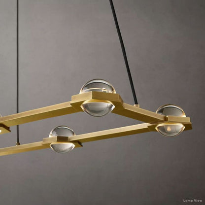 Eclatant Inset Crystal Rectangular Chandelier 54"