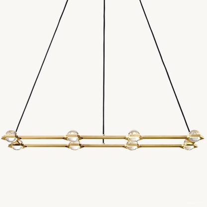 Eclatant Inset Crystal Rectangular Chandelier 54"