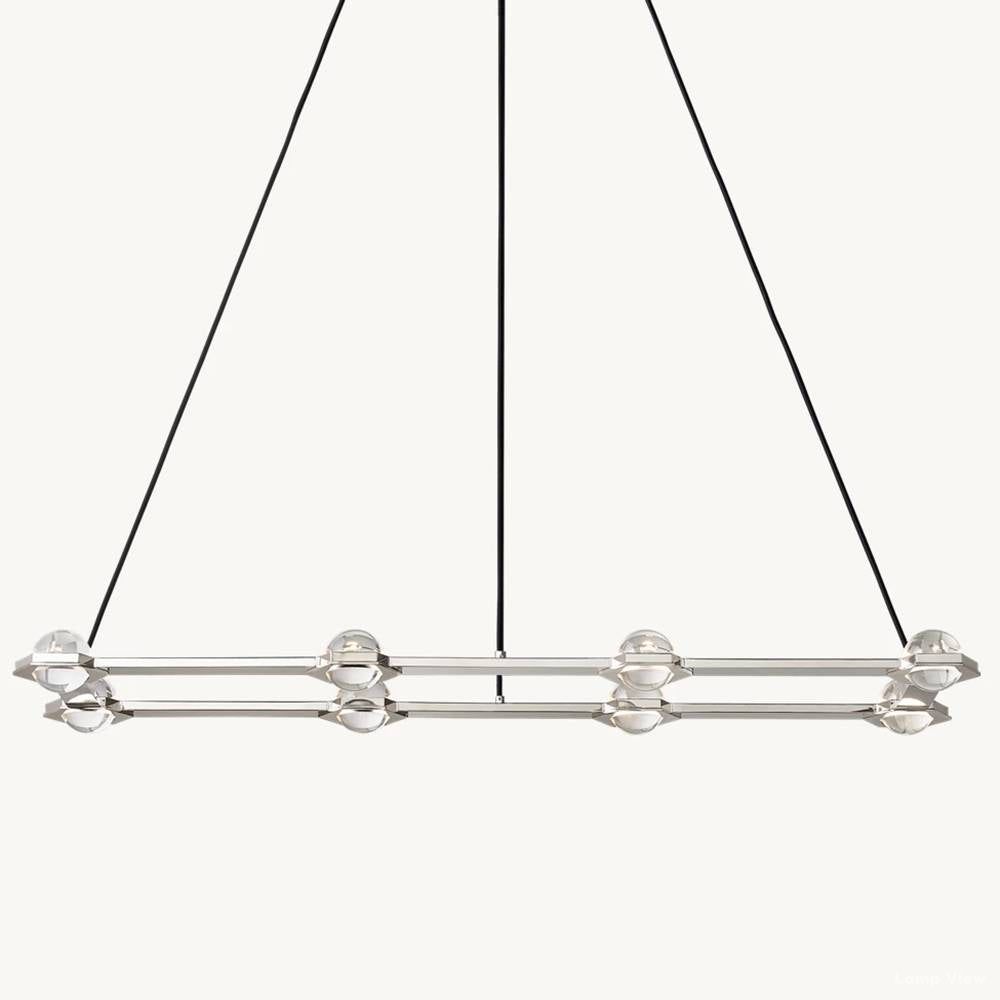 Eclatant Inset Crystal Rectangular Chandelier 54"