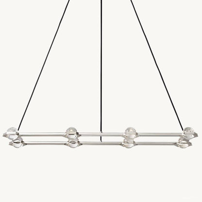 Eclatant Inset Crystal Rectangular Chandelier 54"