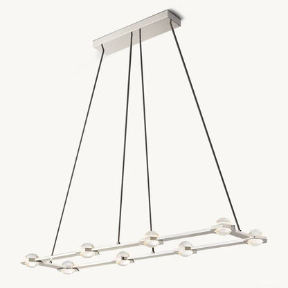 Eclatant Inset Crystal Rectangular Chandelier 54"