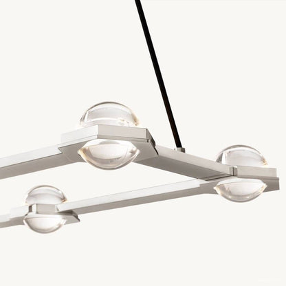 Eclatant Inset Crystal Rectangular Chandelier 54"