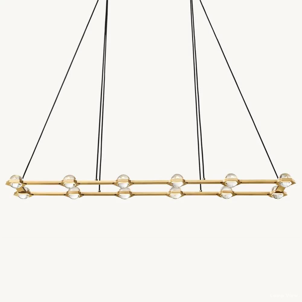 Eclatant Inset Crystal Rectangular Chandelier 72"