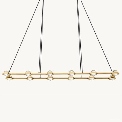 Eclatant Inset Crystal Rectangular Chandelier 72"