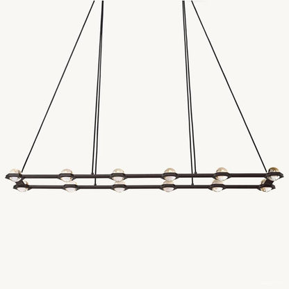 Eclatant Inset Crystal Rectangular Chandelier 72"