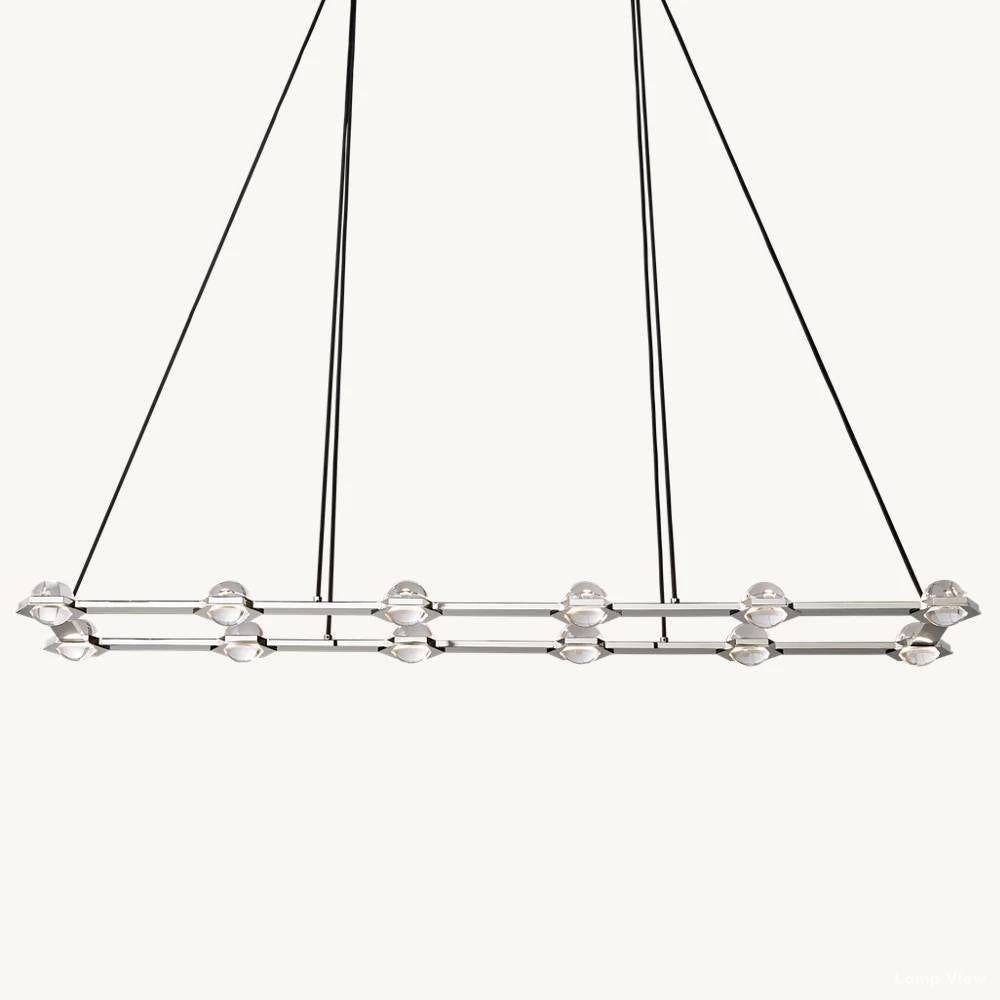 Eclatant Inset Crystal Rectangular Chandelier 72"
