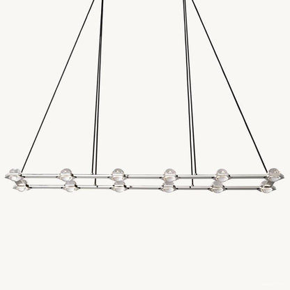 Eclatant Inset Crystal Rectangular Chandelier 72"