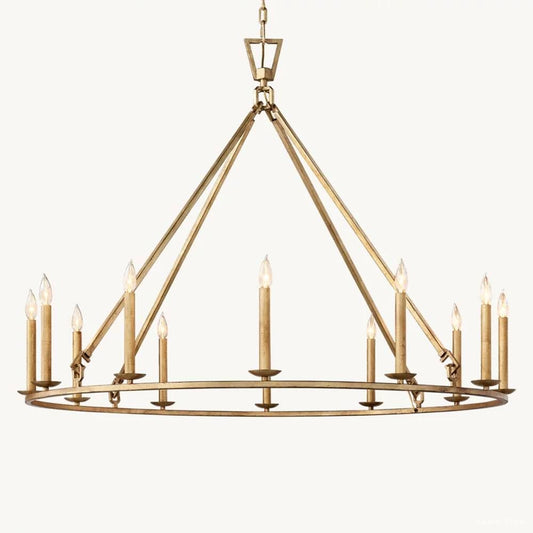 Hartwell Lantern Frame Round Chandelier 50"