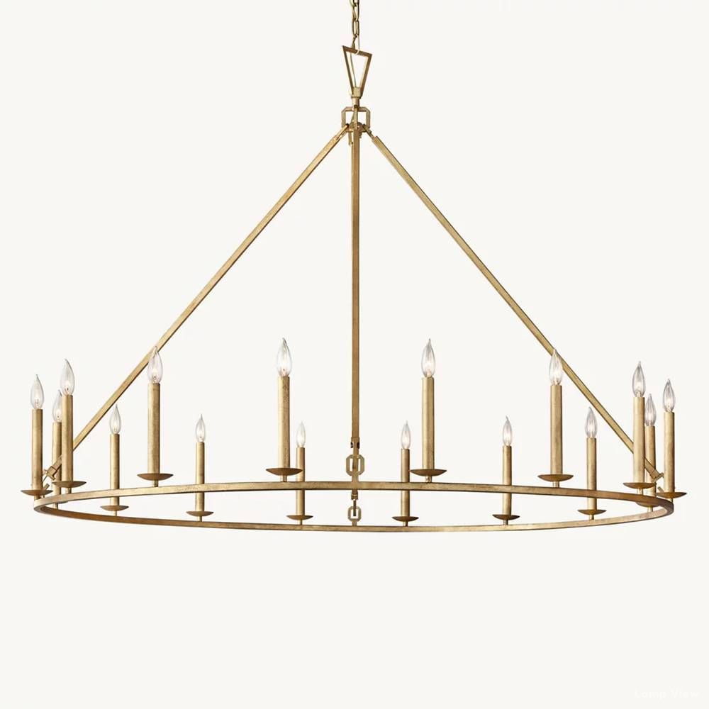 Hartwell Lantern Frame Round Chandelier 60"