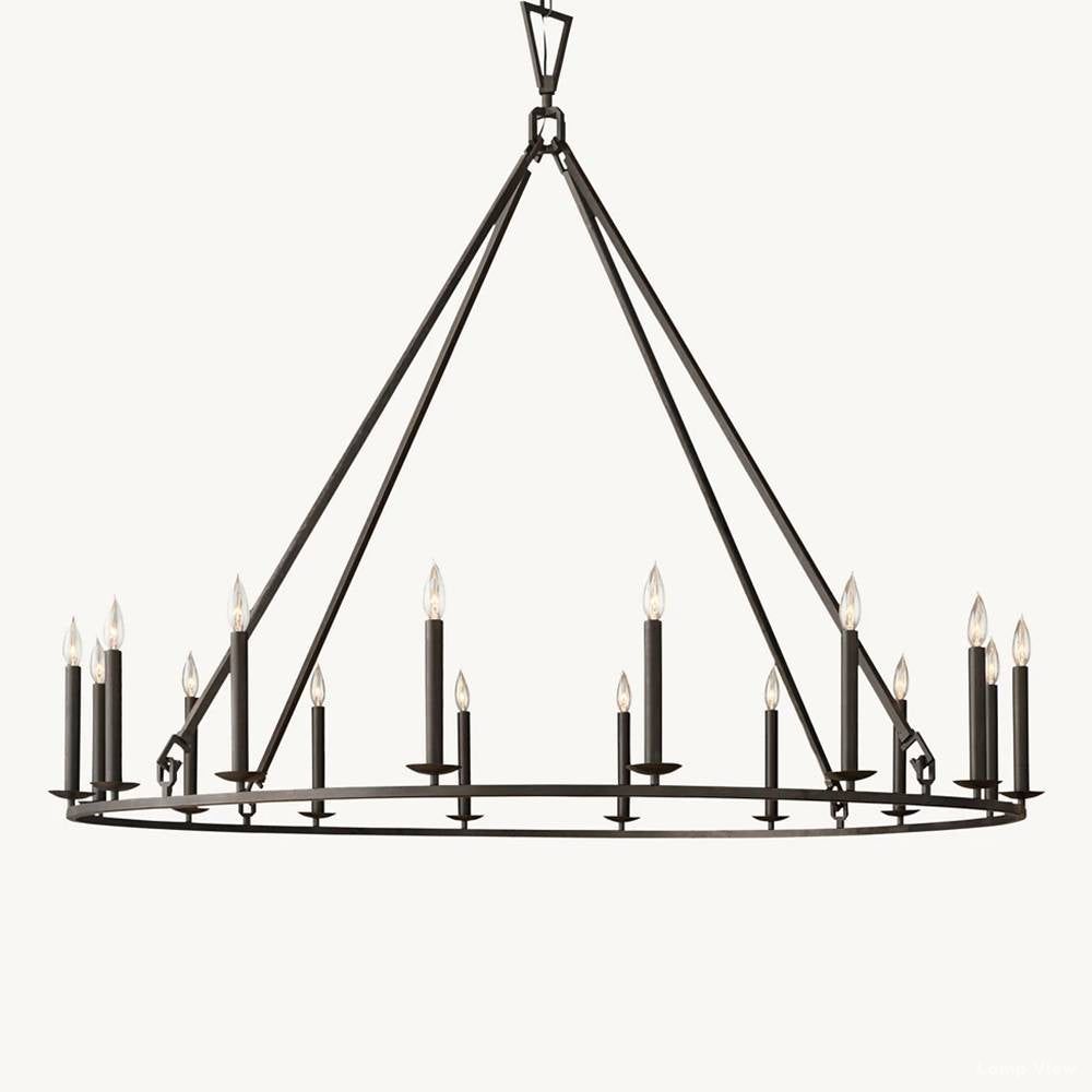 Hartwell Lantern Frame Round Chandelier 60"