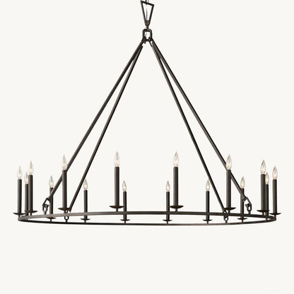 Hartwell Lantern Frame Round Chandelier 60"