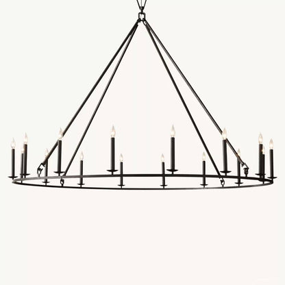 Hartwell Lantern Frame Round Chandelier 72"