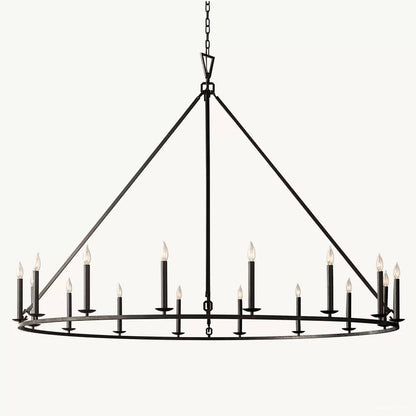 Hartwell Lantern Frame Round Chandelier 72"