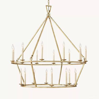 Hartwell Lantern Frame Two-Tier Round Chandelier 50"