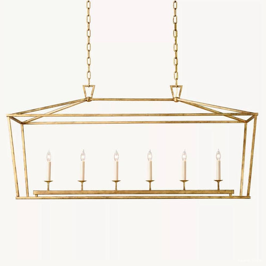 Hartwell Lantern Frame Rectangular Chandelier 54"