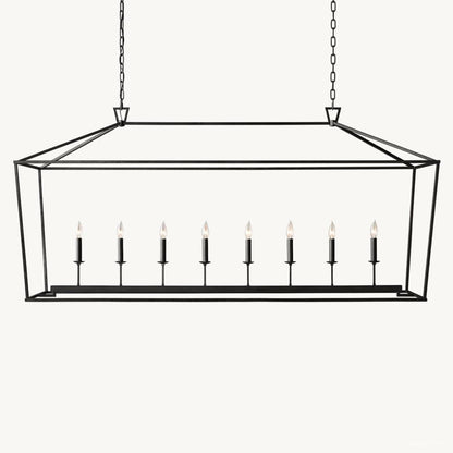 Hartwell Lantern Frame Rectangular Chandelier 72"