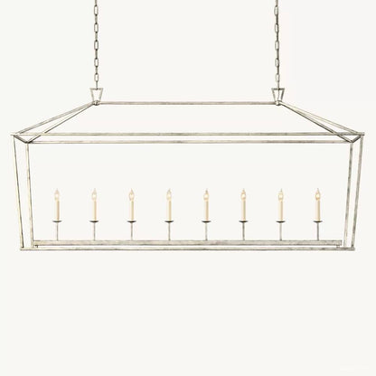 Hartwell Lantern Frame Rectangular Chandelier 54"