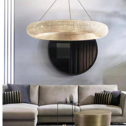 Halo Granular Crystal Round Chandelier 32"