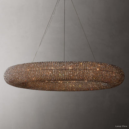 Halo Granular Crystal Round Chandelier 72"