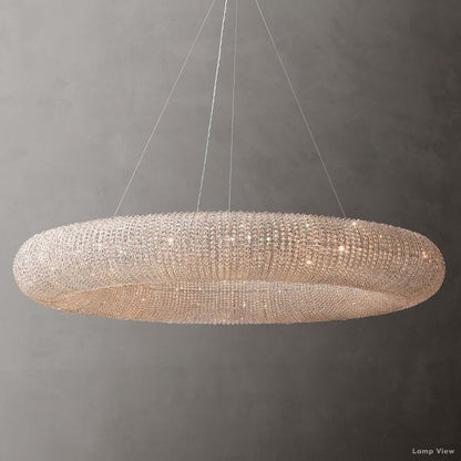 Halo Granular Crystal Round Chandelier 72"