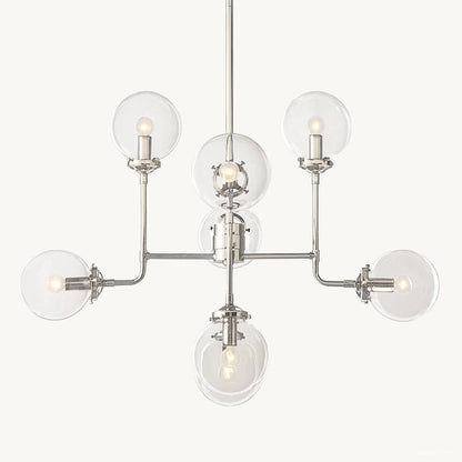 Bistro Node Globe Glass Chandelier 34"