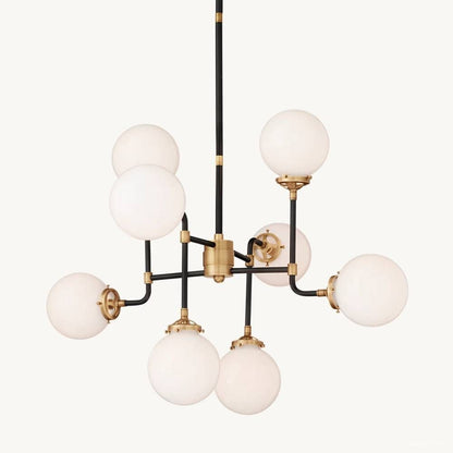 Bistro Node Globe Glass Chandelier 34"