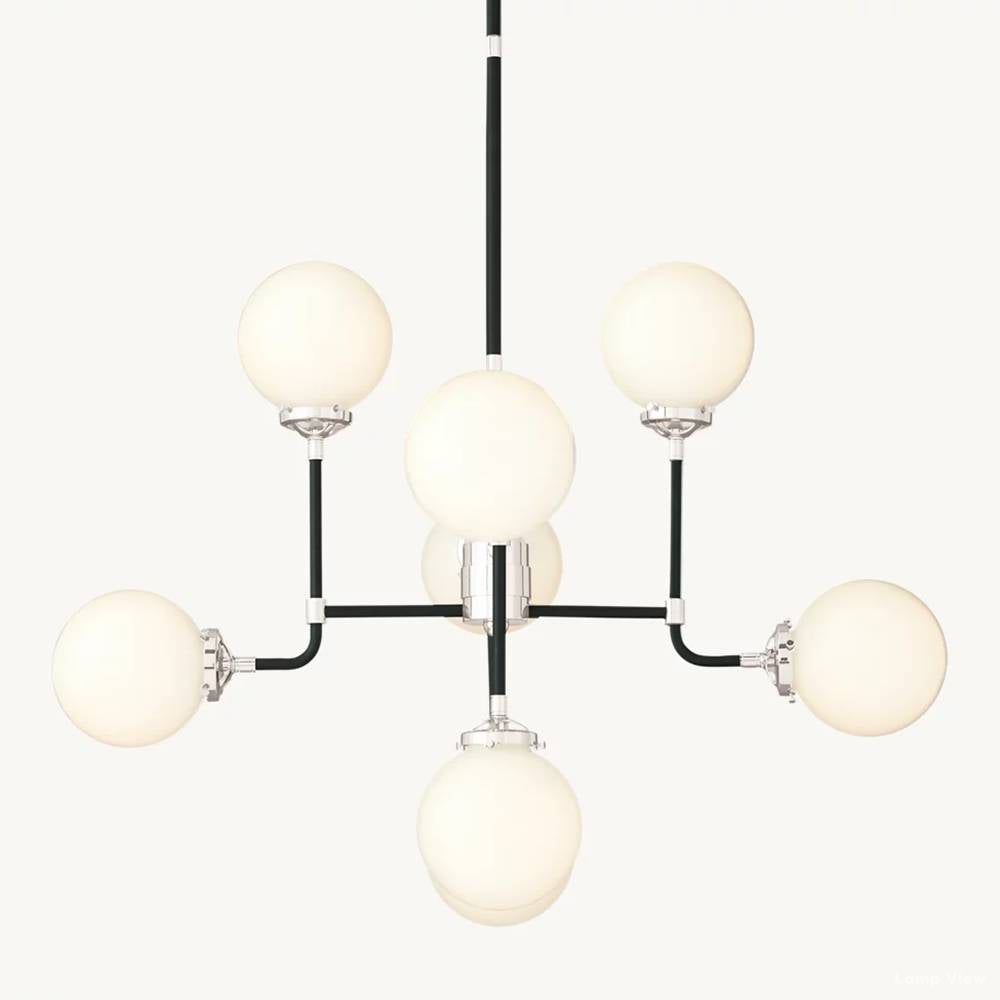 Bistro Node Globe Glass Chandelier 34"