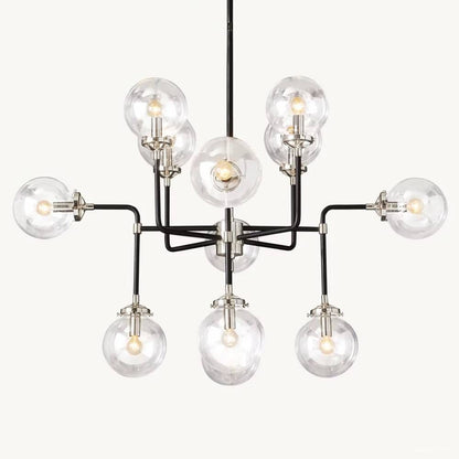 Bistro Node Globe Glass Chandelier 42"