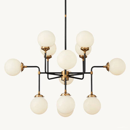 Bistro Node Globe Glass Chandelier 42"
