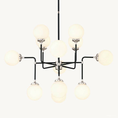 Bistro Node Globe Glass Chandelier 42"