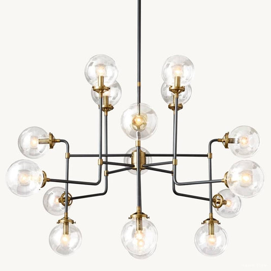 Bistro Node Globe Glass Chandelier 56"