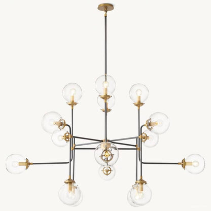 Bistro Node Globe Glass Chandelier 56"