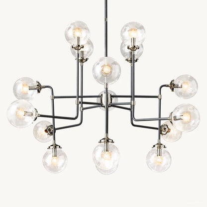 Bistro Node Globe Glass Chandelier 56"