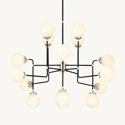Bistro Node Globe Glass Chandelier 56"