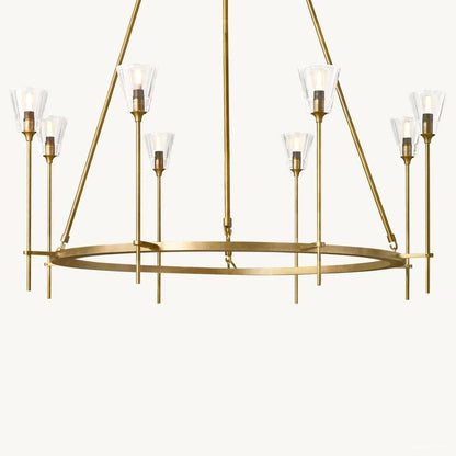 Torche Adorned Glass Round Chandelier 46"