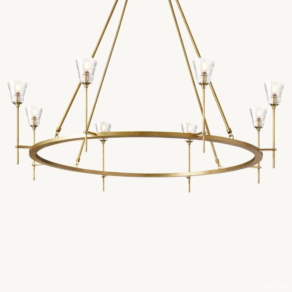 Torche Adorned Glass Round Chandelier 58"