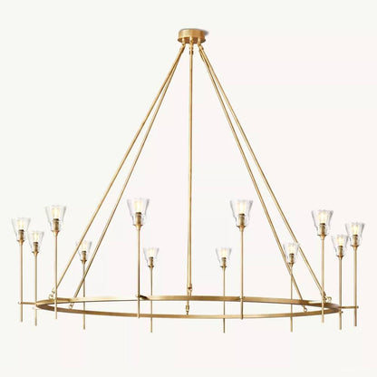 Torche Adorned Glass Round Chandelier 70"