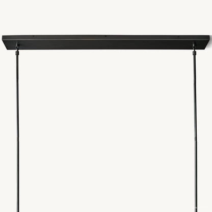 Torche Adorned Glass Rectangular Chandelier 67"