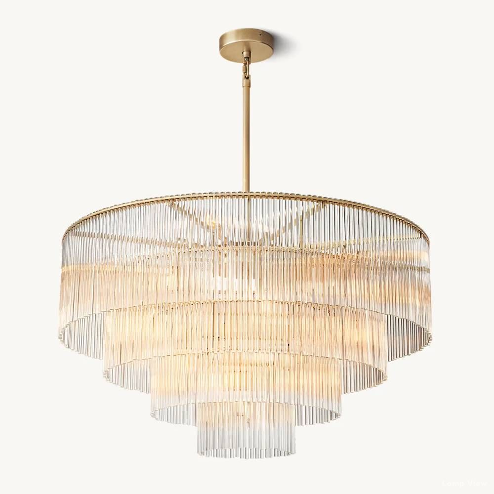 Amadeo Slender Crystal Round Chandelier 40"