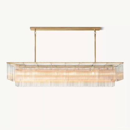 Amadeo Slender Crystal Rectangular Chandelier 72"