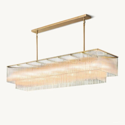 Amadeo Slender Crystal Rectangular Chandelier 72"