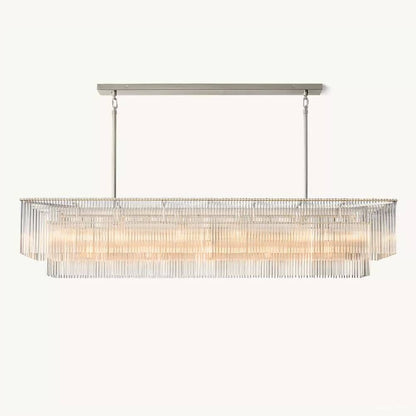 Amadeo Slender Crystal Rectangular Chandelier 72"
