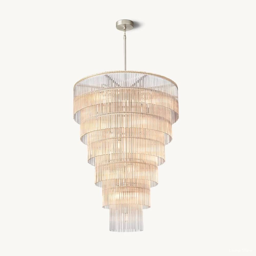 Amadeo Slender Crystal Grand Glass Chandelier 36"