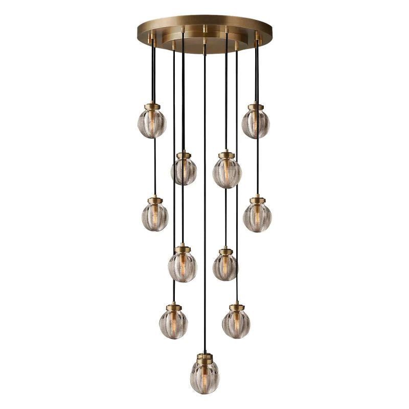 Pearl Shimmer Crystal Round Chandelier 38"