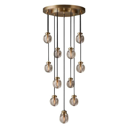 Pearl Shimmer Crystal Round Chandelier 38"