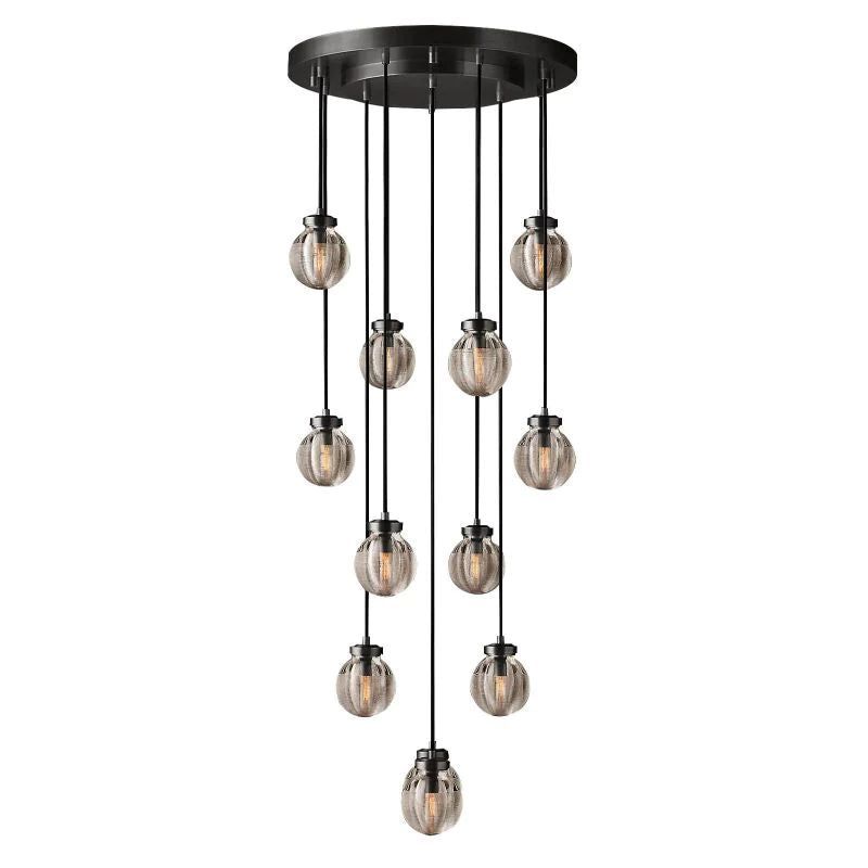 Pearl Shimmer Crystal Round Chandelier 38"
