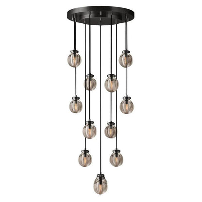 Pearl Shimmer Crystal Round Chandelier 38"