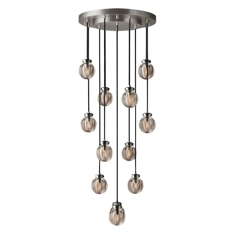 Pearl Shimmer Crystal Round Chandelier 38"
